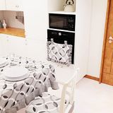 PETTI Artigiani Italiani - Ovenafdekking van stof, 1 ovenafdekking van katoen, 40 x 50 cm, grijze cirkel, 100% Made in Italy
