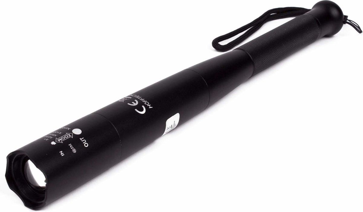 HOFFTECH Tactical Zaklamp XXL - Zwart - Aluminium