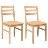 VidaXL Stoelen 2 stuks massief hout rubber