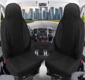 BREMER SITZBEZÜGE Autostoelhoezen voor piloten, compatibel met Nissan Qashqai 3 J12, bestuurder en passagier vanaf 2021, autostoelhoezen, set van 2 stuks, zwart