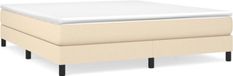 vidaXL Boxspring bed stof crèmekleurig 180x200 cm