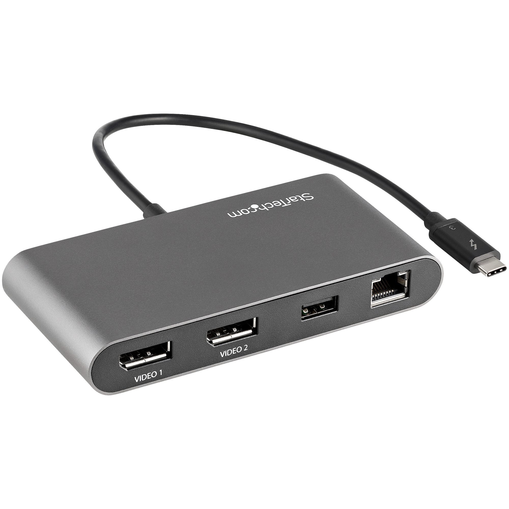 StarTech.com Thunderbolt 3 Dock Mini Dual Monitor TB3 Docking Station met DisplayPort 4K 60Hz Single 5K 1x USB-A (3.2) & GbE 28cm aansluitkabel Laptop Multiport Adapter Mac/Windows