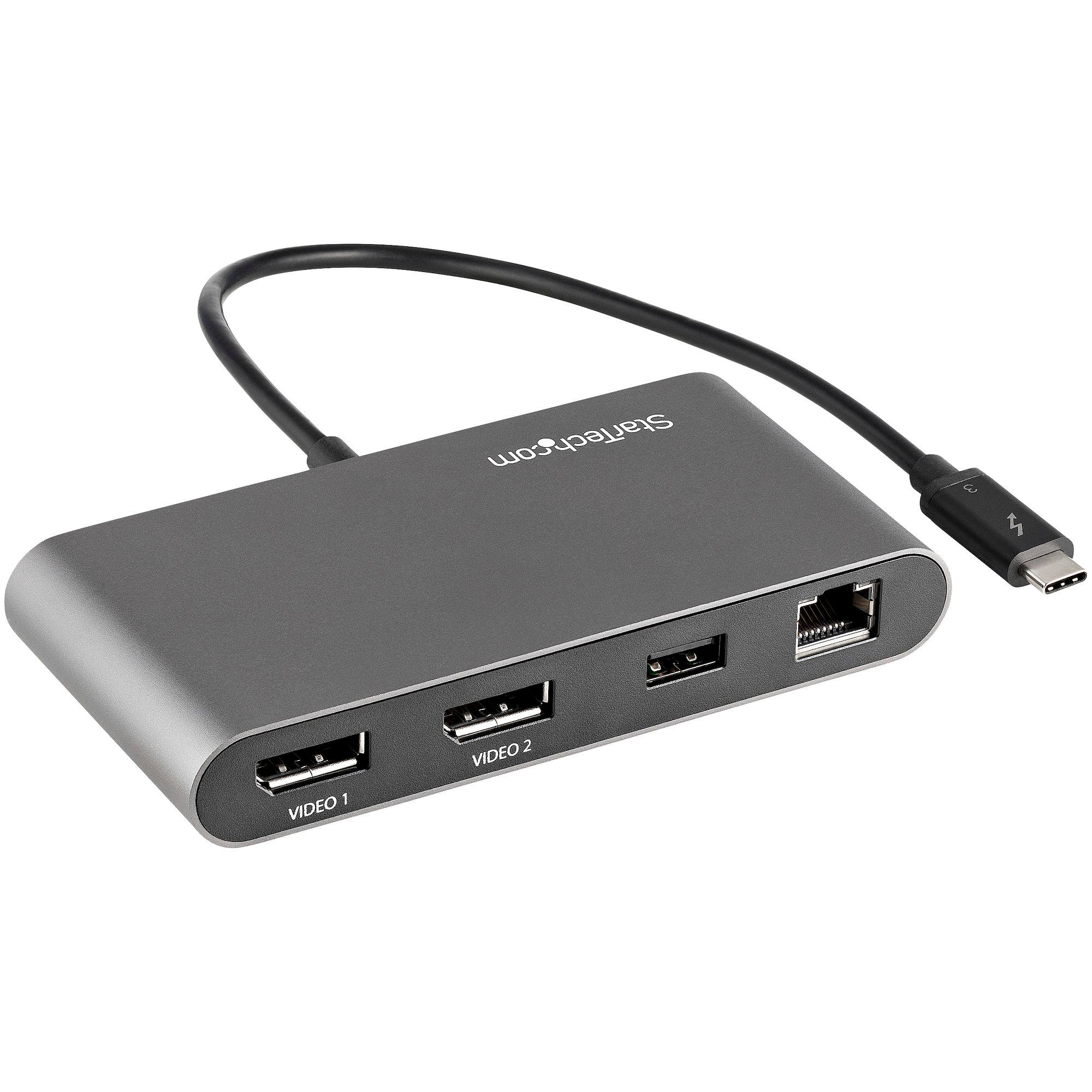 StarTech.com Thunderbolt 3 Dock Mini - Dual Monitor - 4K 60Hz - USB-A & GbE - 28cm Cable