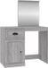 Wan GmbH Coiffeuse avec miroir - Table de maquillage commode - Rangement cosmétiques - Design asymétrique - 90x50x1325 cm - Gris