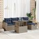 Maison Exclusive - Ensemble de meubles de jardin 6 pièces avec banc, coussins, en polyrotin gris, avec un cadre en bois d'acacia