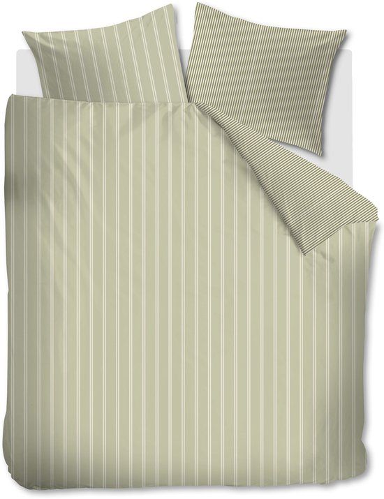Vtwonen Mini Stripe dekbedovertrek - Lits-Jumeaux - 240 x 220 cm - Groen