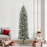 Prolenta Maison Exclusive Kunstkerstboom, slank model, groen en wit, 240 cm