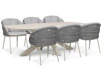 Santika Furniture Santika Pebble/Voyage 240x120 cm dining tuinset 7-delig