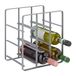 Relaxdays wijnrek, 9 flessen, gepoedercoat ijzer, staande wijnfleshouder, keuken & bar, HxBxD: 30 x 27,5 x 20 cm, grijs