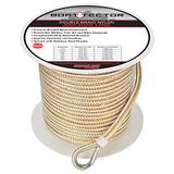Extreme Max BoatTector 3006.2252 Nylon dubbel gevlochten met haken, wit en goud, 3/8 inch x 250 inch