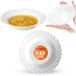 KADAX Assiettes creuses ∅ 23 cm, set de 3, assiettes à soupe minimalistes en verre trempé, set d'assiettes, assiettes à pâtes, assiettes creuses, bols à pâtes, assiettes de dîner (blanc)