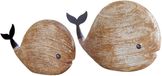 Loberon Decoratieve walvis set van 2 Brisdon bruin/zwart