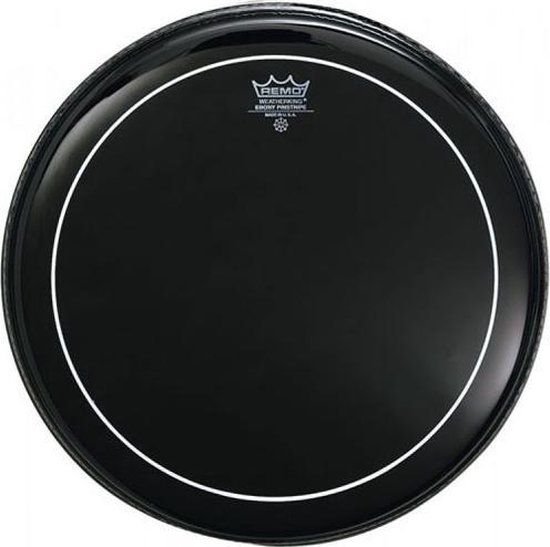 Remo ES-1628-PS 28 inch Ebony Pinstripe bassdrumvel