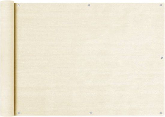 vidaXL Balkonscherm 75x500 cm HDPE Crèmekleurig