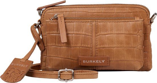 Burkely Cool Colbie Crossbodytas Dames - Leer - Krokodillenprint - Cognac