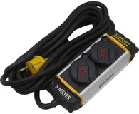 Stanley Fatmax stekkerdoos alu. met clip 2-voudig H05VV-F 3G1.5MM² IP20 3m