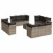 vidaXL 13-delige Loungeset met Kussens, Polyrattan, Lichtgrijs