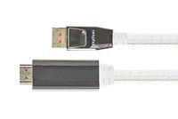 PYTHON Series Premium DisplayPort 1.4 naar HDMI 2.0 aansluitkabel - 4K / UHD @60Hz - adapterkabel - 3-voudige afscherming, volledig metalen stekker, verguld - koperen geleider - nylon vlechtwerk -