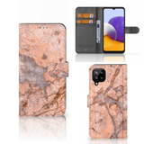 B2Ctelecom Samsung Galaxy A22 4G | M22 | Bookcase | Marmer Oranje