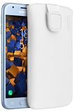 mumbi Echt leren hoesje compatibel met Samsung Galaxy J3 2017 hoes leer tas case wallet, wit