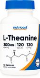 Nutricost L-Théanine 200mg, 120 Capsules, Double Puissance - Non-OGM, Sans Gluten