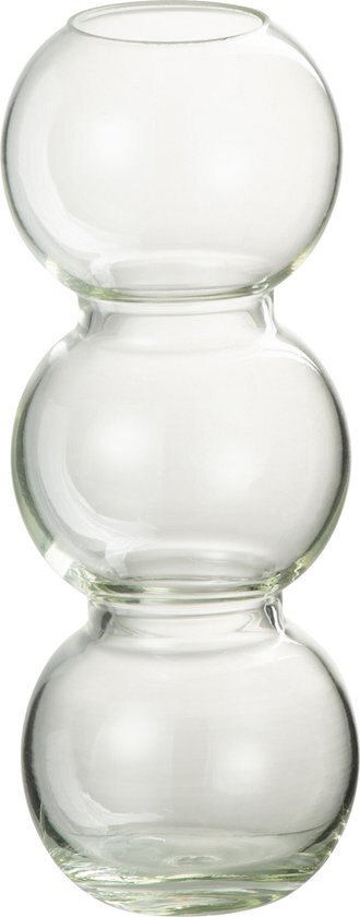 J-Line Vaas Bollen Glas Transparant Small - Bloemenvaas 23.00 cm hoog