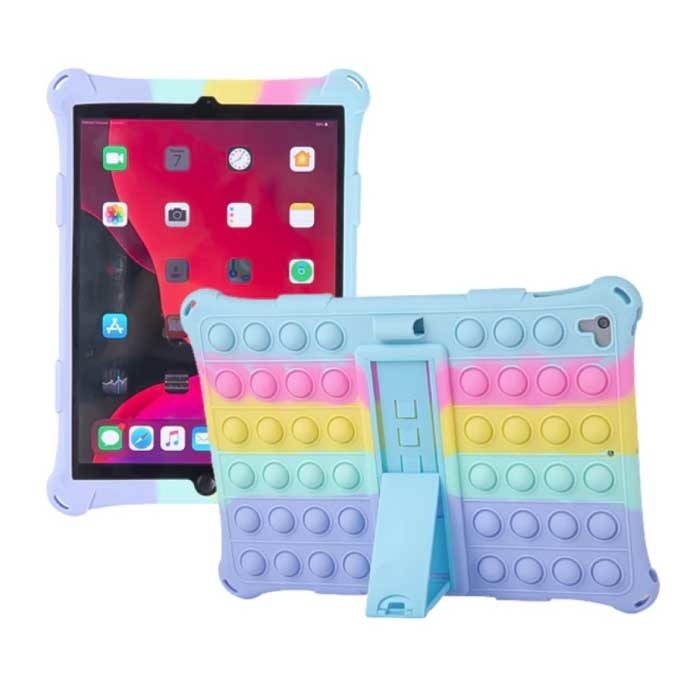 Stuff Certified Pop It Hoesje voor iPad Air 3 met Kickstand - Bubble Cover Case Regenboog