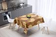 Bonamaison Tafelkleed, Anti-Mold, Sneldrogend, Waterdicht, 100% Polyester Tafellaken, Bruine tinten, 140 x 140 Cm - Ontworpen en Vervaardigd in Turkije