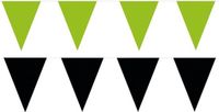 Shoppartners Bv Feest versiering punt vlaggetjes pakket - 200 meter - groen en zwart - slingers / vlaggenlijnen - kunststof - buiten/binnen
