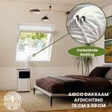 Aventara Airco Dakraam Afdichting – 78 x 98 cm – 2 Jaar Garantie - Geschikt voor Inbouw Velux: MK04 (GGL 1, 304, m04)| Fakro/Optilight: Maatcode 05 | Luxtra: M6A - Slang Afsluiten – Raamafdichtingskit Herbruikbaar – Mobiele Airco Afdichtkit Tegen Insecten