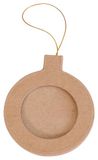 Décopatch NO050Cpack - Lot de 10 Cadres boule ronde de Noël à suspendre et à décorer en papier mâché brun - 0,5x8x9,5 cm