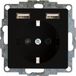 Kopp HK07 - stopcontact met randaarde en 2x USB voeding (USB A) - mat zwart