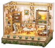 Tonecheer The Pastoral Home - Bouwpakket - Modelbouw - 18 x 14,5 x 15,4 cm - DIY Pakket - Miniatuurhuis - Modelbouwpakketten Volwassenen - 6 Geluidseffecten - Incl. Stofkap