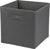 Urban Living Opbergmand/kastmand Square Box - karton/kunststof - 29L - titanium grijs - 31x31 cm - Vakkenkast manden
