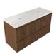 Saniclass Holz Atelier Badkamermeubelset - 120x45x63cm - Dia marmeren wastafelblad gepolijst (wit) - zonder kraangat - 2 lades - mat walnut pure (hout) SW1420809/SW728219