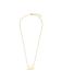 Lucardi Dames Stainless steel goldplated ketting met letterhanger Faith met zirkonia voor dames - Ketting - Staal - Goudkleurig - 47 cm