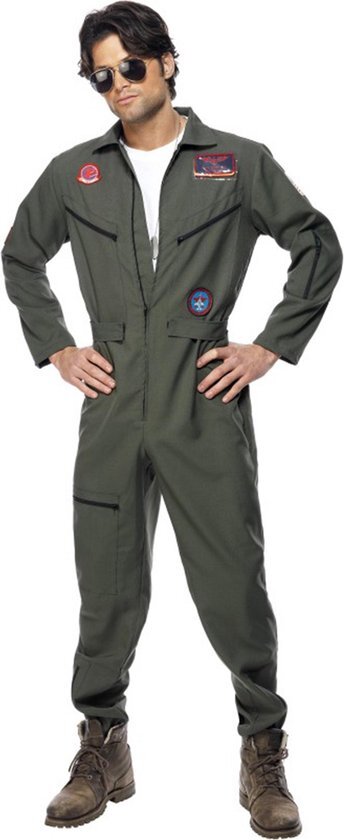 Top Gunâ„¢ Top Gun overal & zonnebril - Piloten kostuum heren - Maat XL - 56-58