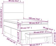 vidaXL Boxspring met matras, stof, blauw, 90x190 cm