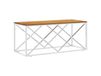 Maison Exclusive Table basse, acier inoxydable et bois d'acacia massif