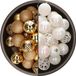 Bellatio Decorations Boules de Noël mélange - 74 pièces - blanc nacré et or - 6 cm - plastique
