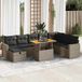 Maison Exclusive - Ensemble de meubles de jardin 9 pièces avec canapé, coussins inclus, gris, en polyrotin et bois d'acacia