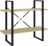vidaXL Boekenkast met 2 schappen 80x30x70 cm spaanplaat sonoma eiken