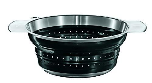 Rösle Keuken Vergiet Opvouwbaar, Roestvrij Staal, Zwart, Diameter 24 Cm