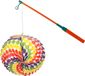 Merkloos Lampionstokje 40 cm - met lampion - regenboog stippen - D25 cm - Sint Maarten