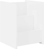vidaXL - Tijdschriftenrek - met - plank - Wit - 35 - x - 35 - x - 45 - cm - Bewerkt - hout