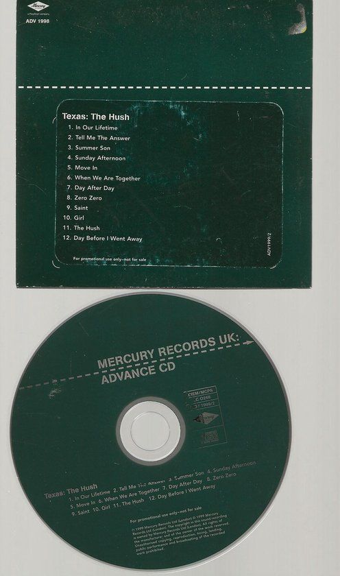 Lions Gate TEXAS - THE HUSH (CD, Limited Edition)