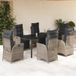 Maison Exclusive - Ensemble de jardin, 7 pièces, avec coussins, gris, en polyrotin