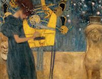 Your Decoration B.V. Kunstdruk Gustav Klimt - Die Musik 90x70cm