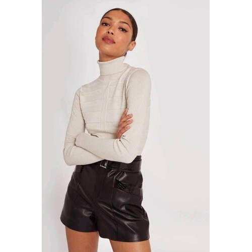 Morgan fine knit textured sweater ecru