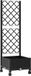 vidaXL Tuinplantbak met schutting en wielen Zwart 40 x 40 x 131,5 cm